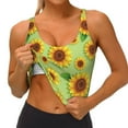 thumbnail image 4 of Lsque Sunflower Leaves Printed Women'S Sports Bra, Compression, Moisture Wicking, High-Impact Sports Bra For Women,Supportive sports bra-XX-Large, 4 of 9