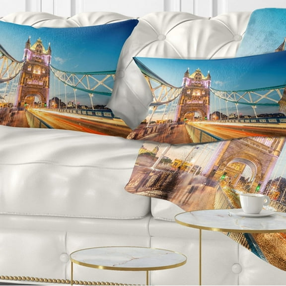 Designart 12" x 20" Multi-color Polyester Throw Pillow