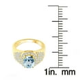 thumbnail image 3 of Gold Over Sterling Silver with Natural Aquamarine and White Topaz Halo Ring, 3 of 4