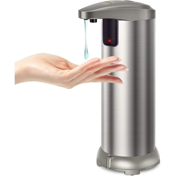 Soap Dispenser, Touchless Automatic Soap Dispenser Stainless Steel Infrared Sensor, Adjustable Hands-Free Soap Dispenser Suitable for Bathroom Kitchen