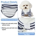 thumbnail image 2 of Ropa navideña única para perros, camiseta tipo polo para perros pequeños y medianos, camisa a rayas con cuello, atuendos de diseñador para mascotas, perros pequeños y medianos, azul marino, 2 of 7