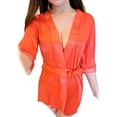 thumbnail image 1 of Camisón sexy para mujer, camisón de encaje, color sólido, albornoz, ropa de dormir, rojo Scienceny AP001161-01B, 1 of 5