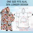 thumbnail image 4 of Oversized Wearable Blanket Hoodie,Colorful Mushroom Plant White Pattern Sherpa Blanket Hoodie with Super Pockets,Super Warm Fuzzy Pullover for Women & Men, 4 of 6