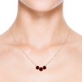 thumbnail image 4 of ANGARA Lab Grown 1.4 Ct Classic Trio Ruby Necklace for Women in 14K Rose Gold (Size-7mm) | July Birthstone, Birthday, Anniversary, Jewelry Gift for Women | Lab-Grown Ruby Necklace, 4 of 8