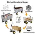 thumbnail image 6 of 3-in-1 Oversized Steel Garden Cart 880 Lbs Heavy Duty Pullable Mesh Utility Cart with Removable Liner for Lawn Patio and Landscaping Green/Black/Gray, 6 of 12