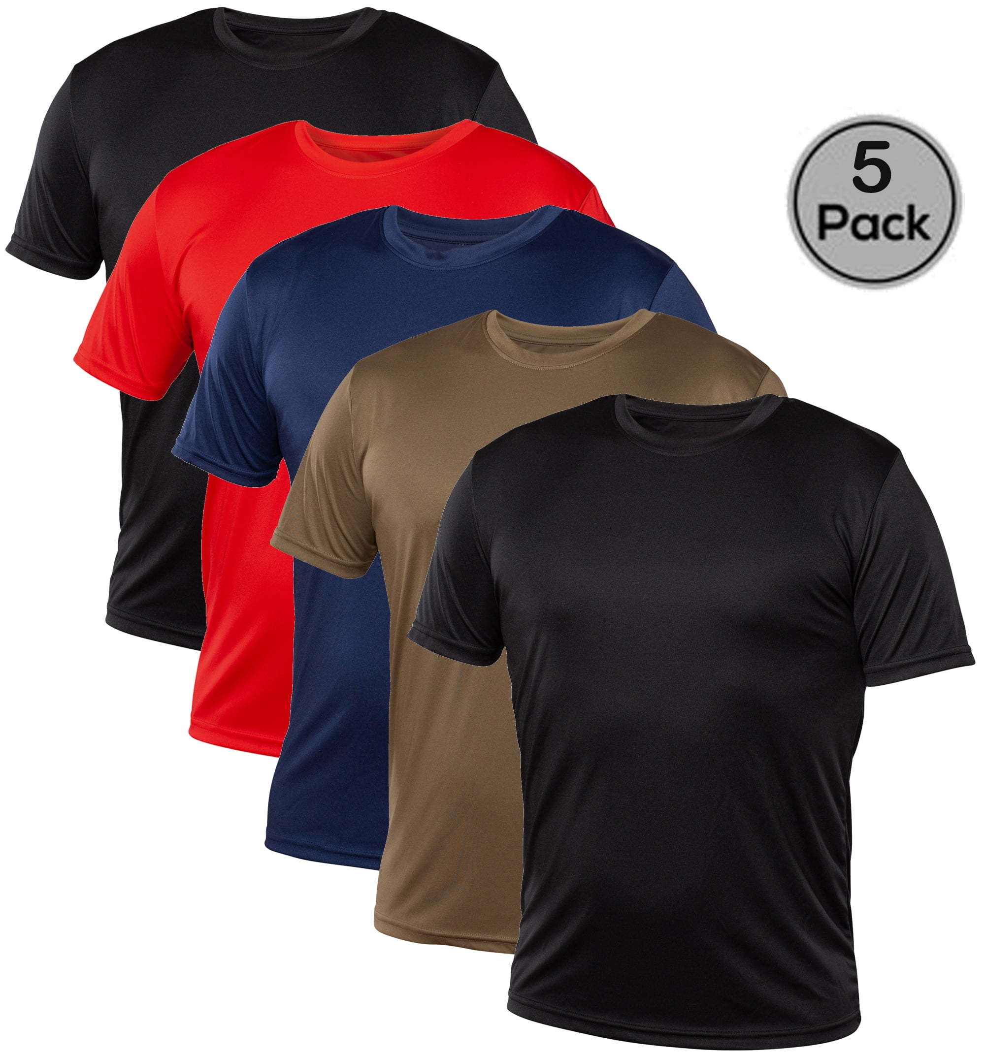 Blank Activewear Pack of 5 Men's T-Shirt, Quick Dry Performance fabric 