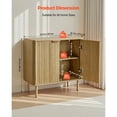 thumbnail image 3 of KFFKFF Mid-Century Coffee Bar Cabinet with Fluted Design, 2-Tier Storage, Buffet Stand Cabinet with 4 Sliding Doors, Sideboard Station for Living Room or Entryway, 31.5x14.7x31.5 in (Single), 3 of 9