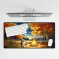 thumbnail image 4 of Hello Fall Scottish Fold Enjoys Warm Campfire Autumn Night Bright Moon Desk Mat Full Keyboard Mouse Pad Cat Lover Kitten Owner Gifts Large Mousepad - 01008, 4 of 5