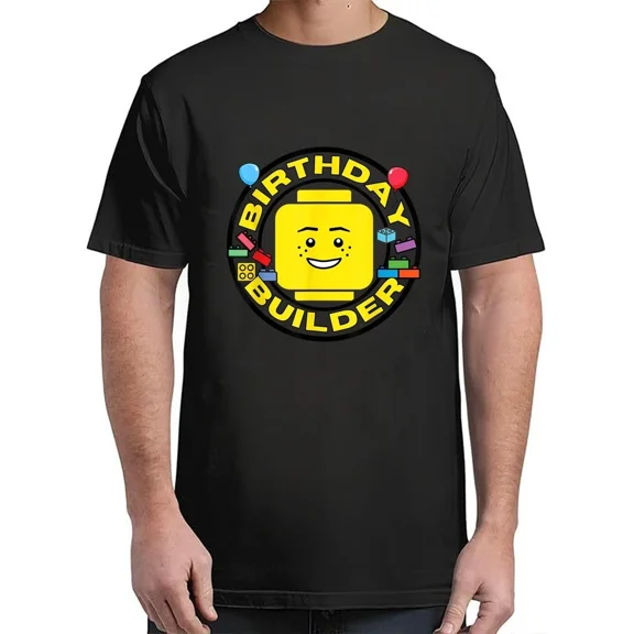 Bricks Birthday Builder Blocks Figure T-Shirt For Unisex S-4XL