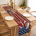 thumbnail image 3 of American Flag Table Runner - 70 Inch Long, Kitchen Dining Table Runner Dresser Scarves, Blue Red USA Flag Eagle Wreath Farmhouse Decor for Coffee Tables Wedding Party Banquet, 3 of 8