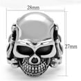 thumbnail image 2 of Luxe Jewelry Designs Men's Stainless Steel Biker Style Skull Shaped Ring - Size 13, 2 of 4