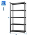 thumbnail image 7 of Aobabo Garage Shelving, 5 Tier Adjustable Metal Shelving, 72"×35"×16", 2500LBS Heavy Duty Storage Shelving for Garage Warehouse, Basement, Industrial Utility Yard, Black (5-Tier), 7 of 7