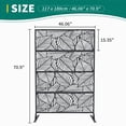 thumbnail image 2 of Decorative Metal Privacy Screen Freestanding, Geometric Leaf Flower Fence Panel, All Weather Rustproof Outdoor Indoor Divider for Patio Garden Balcony, Black/White/Brown, 2 of 7