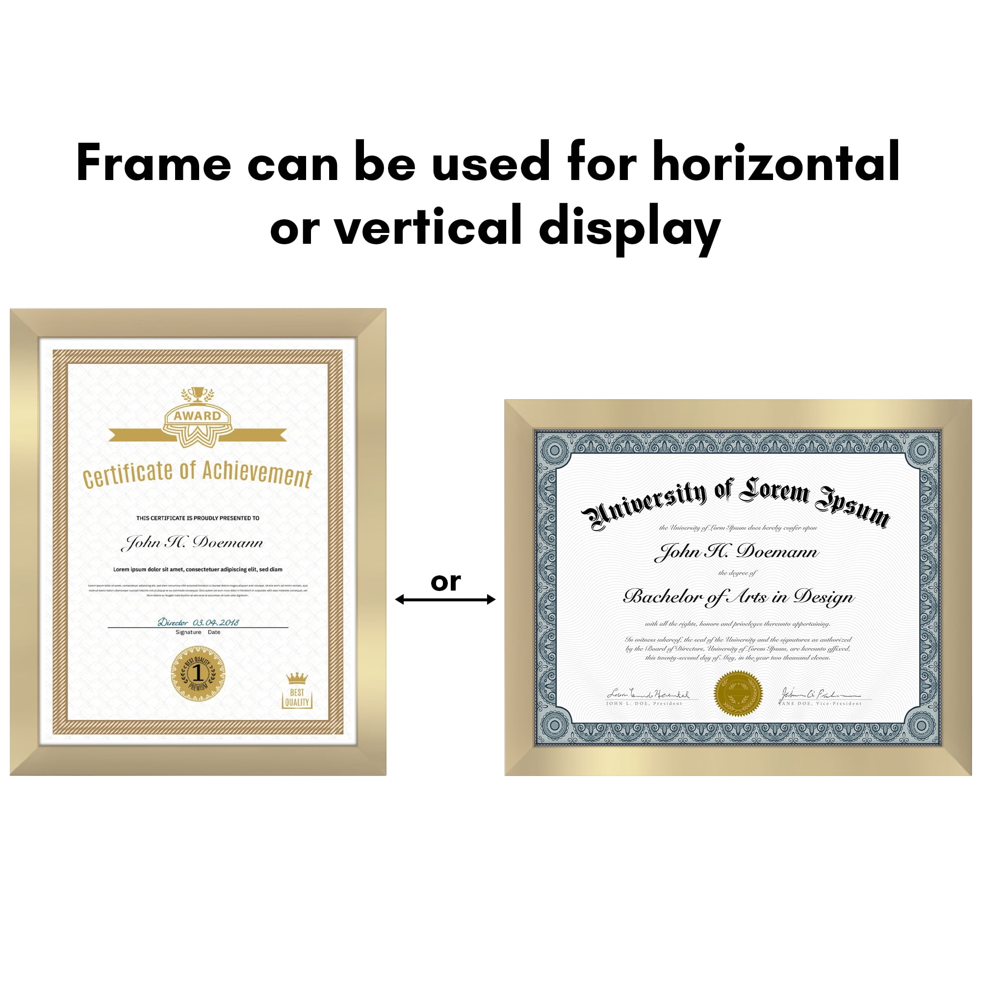 Americanflat 8.5x11 Diploma Frame with Shatter-Resistant Glass Document Frames Legacy Collection Wall - Gold