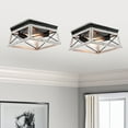 thumbnail image 4 of 2-Light Farmhouse Flush Mount Ceiling Light Metal Light Fixture for Kitchen, Hallway, Bedroom, Living Room, Foyer, 4 of 9