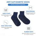 thumbnail image 3 of Wide Grips Non Slip Breathable Loose Fit Socks for Obese Dark Blue 2-Pairs, 3 of 7