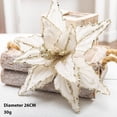 thumbnail image 2 of Glitter Poinsettia Flower 11 Inches Large Artificial Christmas Flower Decoration Christmas Tree Ornaments Wreath Garland Decoration, 2 of 6
