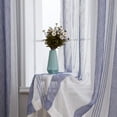 thumbnail image 5 of Oyang Sheer Curtains for Living Room Bedroom, Farmhouse Stripe Faux Linen Curtains Voile Drapes Light Filter Curtain, 2 Panels, 5 of 10