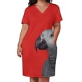 thumbnail image 3 of Vestido holgado con bolsillos y cabeza de loro gris africano, vestidos de noche para mujer, vestidos de verano para mujer 2025, 3 of 7