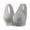 Gray, variant on Women's Front Snap Button Bra Plus Size Cotton Wireless Senior Underwear, Soft Thin Breathable Large Cup Daily Vest for Elderly