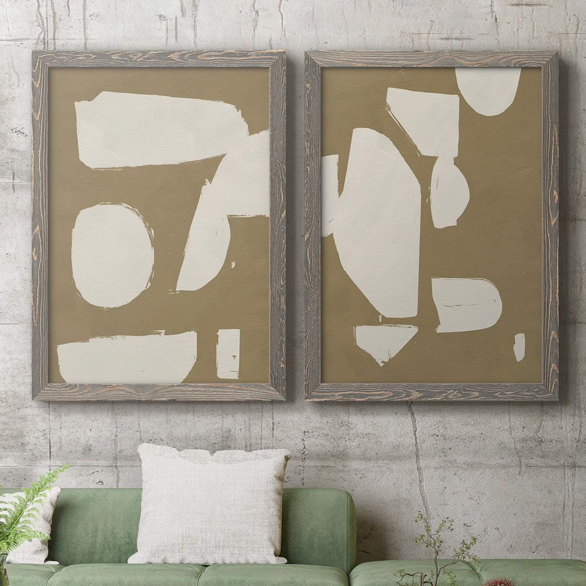 Chunky Abstract I - Premium Framed Canvas 2 Piece Set - Ready to Hang