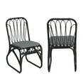 thumbnail image 4 of Harper & Bright Designs Outdoor PE Wicker Dining Chairs Set of 2, Patio Rattan Chairs with Washable Cushion for Backyard Poolside Garden, Black+ Gray, 4 of 16