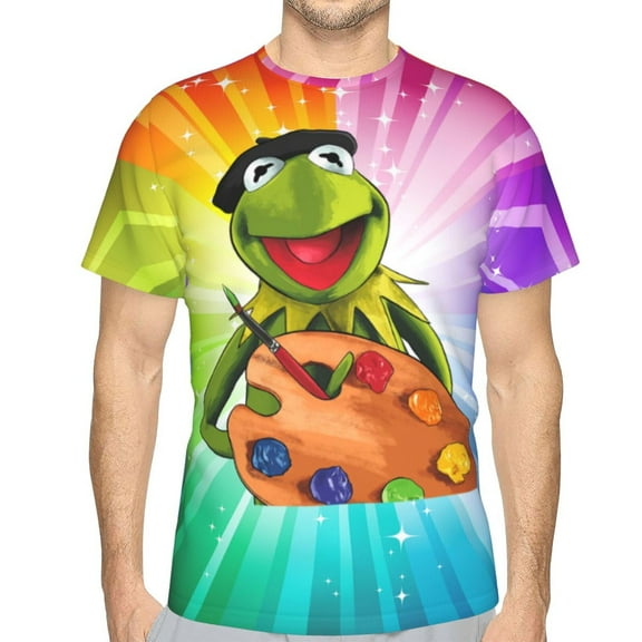 Unisex Adult Ke-Rmit The Fro T-Shirts, 3D Graphic Novelty Shirts Crewneck Short Sleeve Tees for Men Women