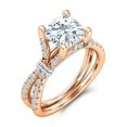 thumbnail image 2 of HeartsAndYou 2.5ct Cushion Cut Moissanite Split Shank Unique Solitaire Ring 18k Rose Gold over Silver Stylish, 2 of 5