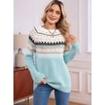 thumbnail image 3 of Women'S Casual Vintage Sweater Raglan Sleeve Crew Neck Knit Pullover Comfortable Warm Autumn Top  Blue L, 3 of 8