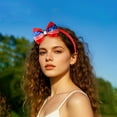 thumbnail image 2 of Elegant Bow Headband Hair Accessories for Girls with Red Blue White Design, 2 of 4