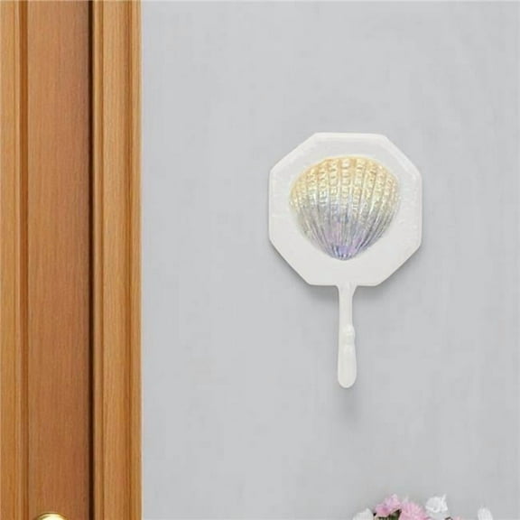 HomeRoots 612082 4 in. Cream & Pearl Cast Iron Seashell Wall Hook