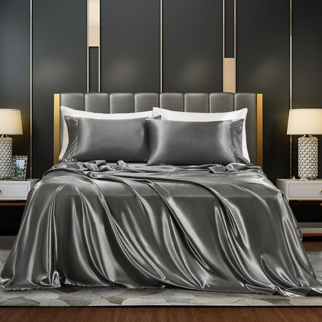 Cqxid Four Pieces Beddings Home & Garden Four-Piece Set Plain Woolen Cloth Inlaid Four Piece Bed Set Bed Sheet Set