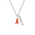 thumbnail image 2 of Delight Jewelry Silvertone Orange Ribbon Silvertone Believe Faith Prayer Hope Bar Charm Necklace, 23", 2 of 4