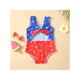 thumbnail image 2 of Toddler Baby Girls 4th of July Swimsuit Swimwear Kids Star Stripe Top Shorts Independence Day Bathing Suit, 2 of 9