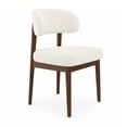 thumbnail image 5 of ClinQ Teddy Fleece Dining Chairs Set of 2, Modern Upholstered Kitchen Side Chairs with Curved Back, Solid Wood Legs for Dining Room, Beige, 5 of 10