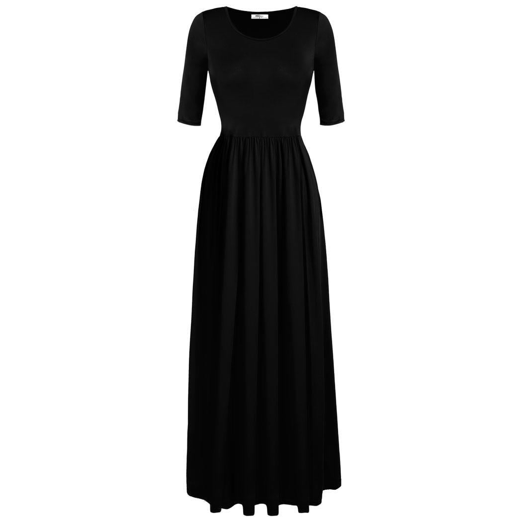 Meaneor Stylish Lady Elegant Women Fashion Casual Medium Sleeve Solid