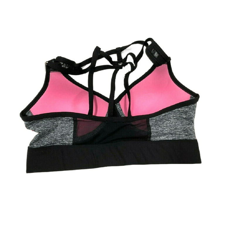 Victoria's Secret Pink Ultimate Strappy back Push-Up Sports Bra Gray Marl  Size Small NWT 