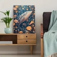 thumbnail image 5 of Qisvanset Framed Canvas Wall Art, 12x16 Inch Pink Narwhal Floral Ocean Girl Nursery Art, 5 of 5