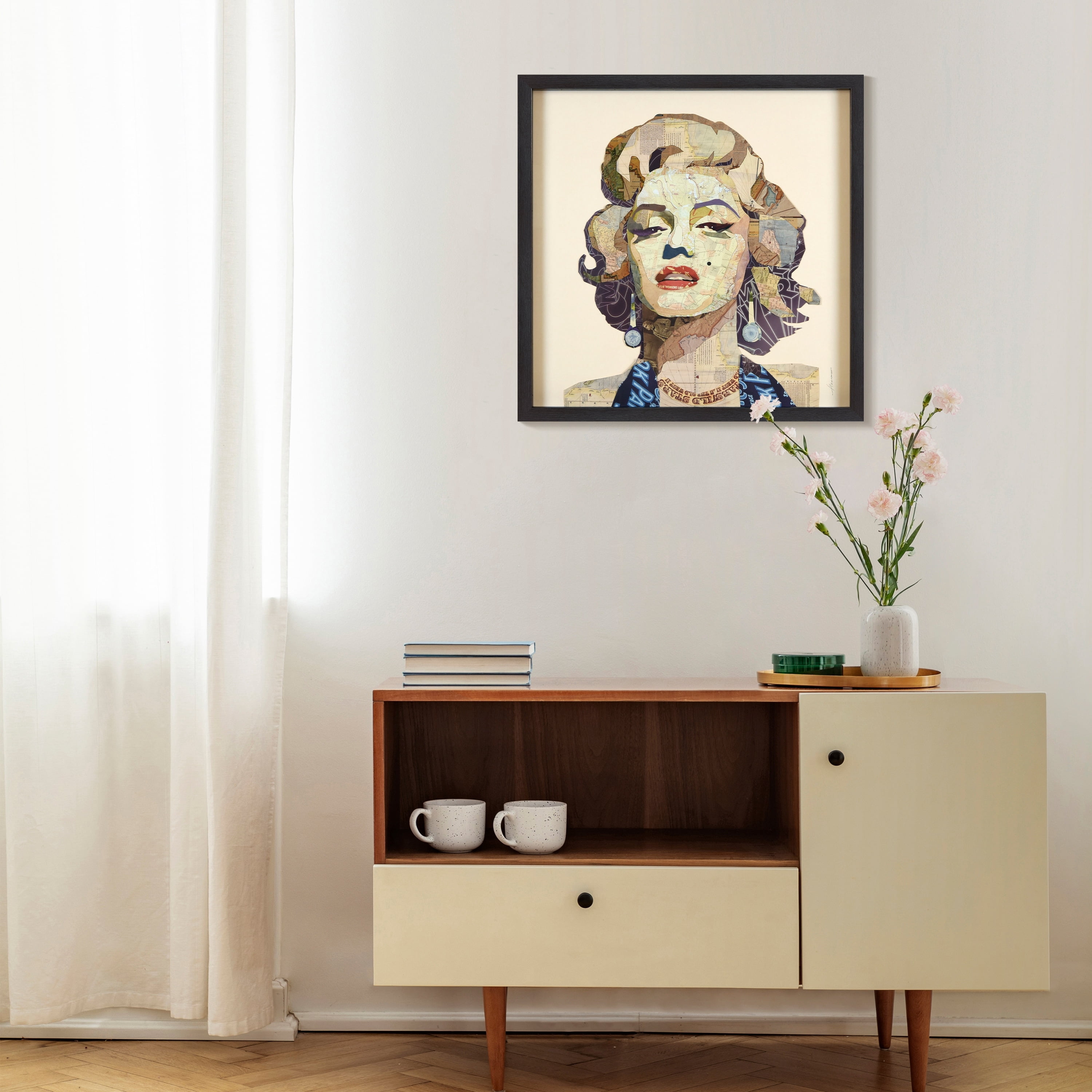 Empire Art Direct Homage to Marilyn Dimensional Collage Framed Graphic Art Under Glass Wall Art, 25" x 25" x 1.4", Ready to Hang