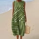 thumbnail image 2 of Vestido largo Akivide para mujer, estampado floral bohemio de verano con bolsillos, 2 of 3