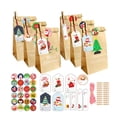 thumbnail image 1 of Bewildely 24 juegos de bolsas de regalo de Navidad con patrones exquisitos con pegatinas y etiquetas que se pueden combinar libremente, etc. Kits de decoración para fiestas MC5-7, 1 of 6