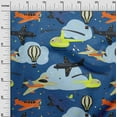 thumbnail image 3 of oneOone Cotton Flex Navy Blue Fabric Airplane Nursery Kids Diy Clothing Quilting Fabric Print Fabric By Yard 40 Inch Wide, 3 of 6