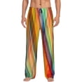 thumbnail image 2 of Kdxio Abstract Watercolors Tartan Print Men's Sleep Pajama Pant Lounge Pants with Pockets, 2 of 8