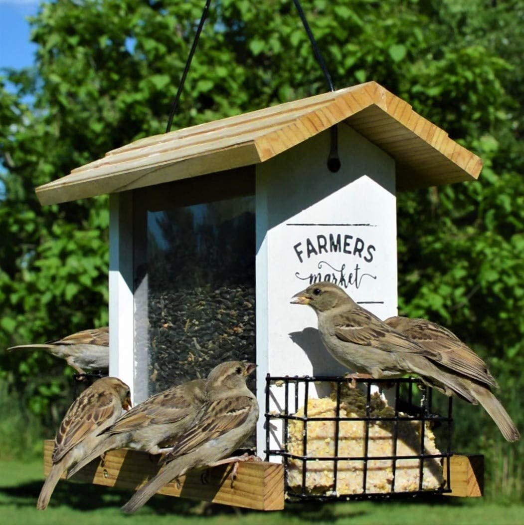 Wild Wings WWLF2-DECO Farmhouse Hopper Bird Feeder, White