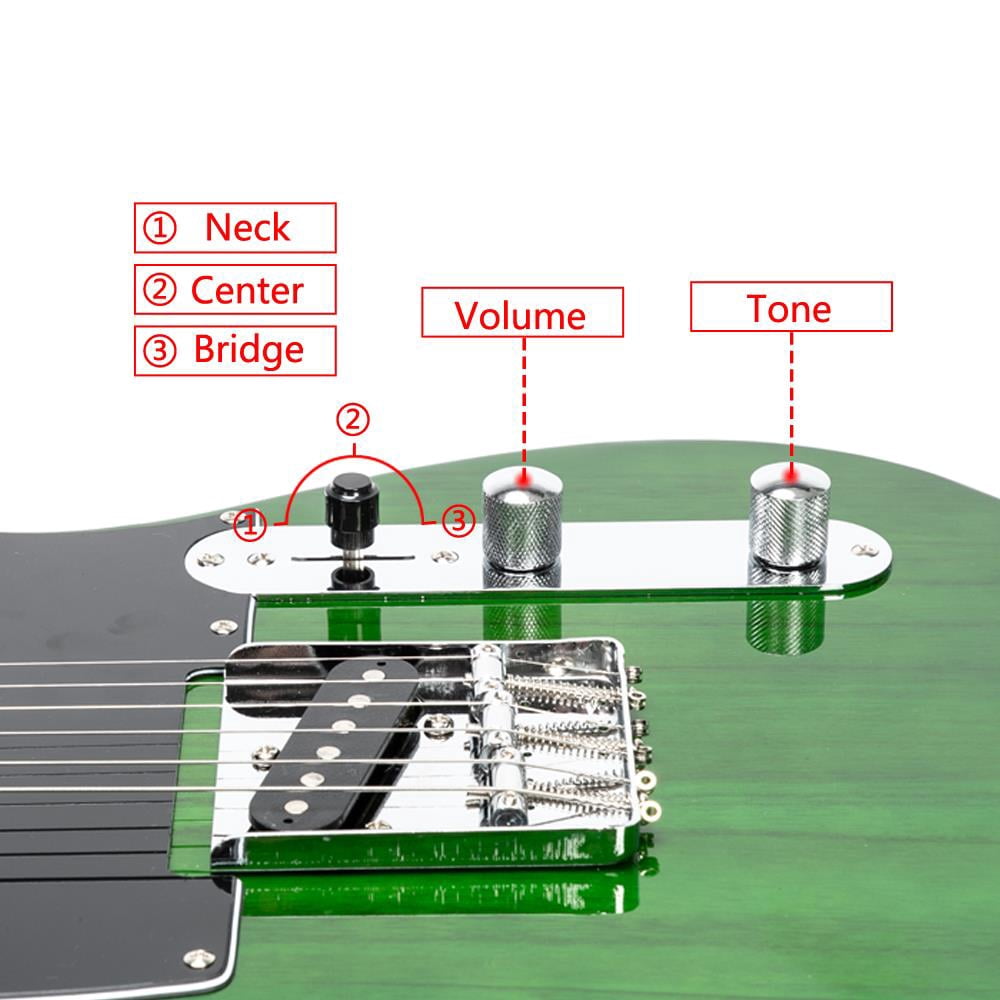 Glarry Maple Fingerboard Electric Guitar with Bag,Plectrum,Strap,Wire,Tool,Green