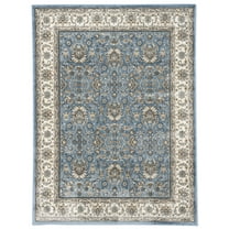 SAFAVIEH Atlas Kostadin Traditional Area Rug, Blue/Ivory, 4' x 5'3"