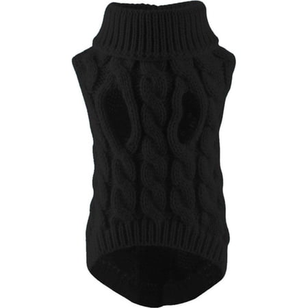Polyester Cable Knit Pet Sweater for Small to Medium Dogs and Cats Comfortable and Machine Washable for Autumn and Winter Outings