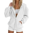 thumbnail image 4 of Holzkary Zip Up Hoodie Women Long Sleeve Sweatshirts Fall Outfits 2025 Oversized Hoodies Casual Fashion Jackets Hoodies for Men and Women Design Your Own Customized Your Text Photo Hoodies White Xl, 4 of 8