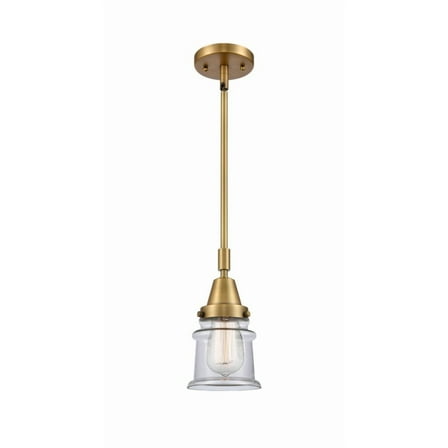 447-1S-BB-G182S Innovations Lighting Canton - 1 Light Stem Hung Mini Pendant In Industrial Style-11.13 Inches Tall and 6.5 Inches Wide-Brushed Brass