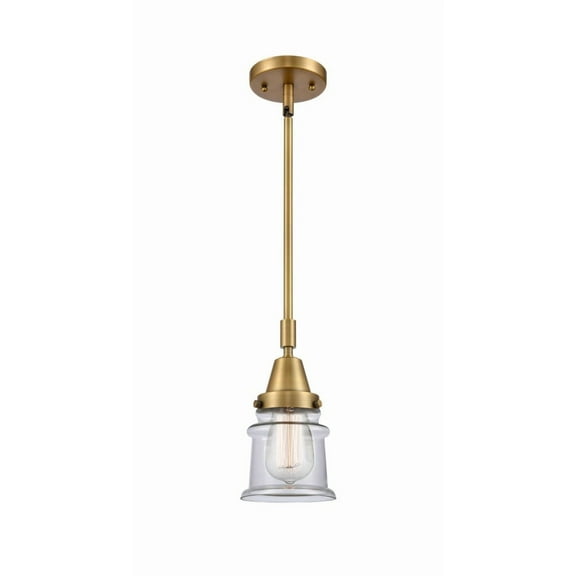 447-1S-BB-G182S Innovations Lighting Canton - 1 Light Stem Hung Mini Pendant In Industrial Style-11.13 Inches Tall and 6.5 Inches Wide-Brushed Brass